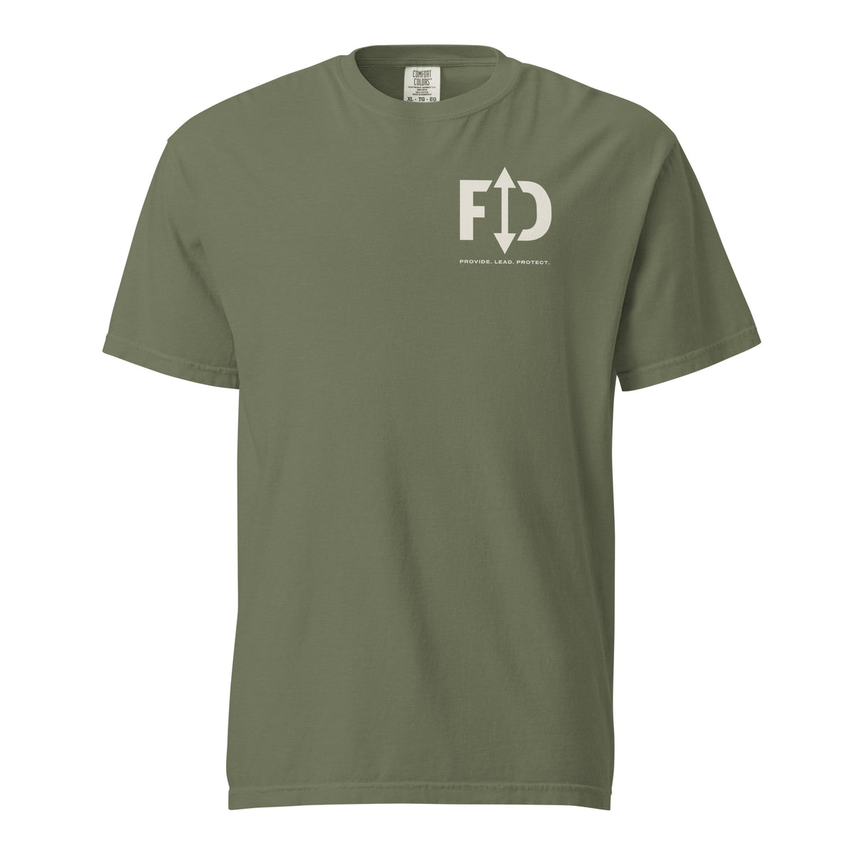 Mockup: The FD Heavyweight Tee, Moss